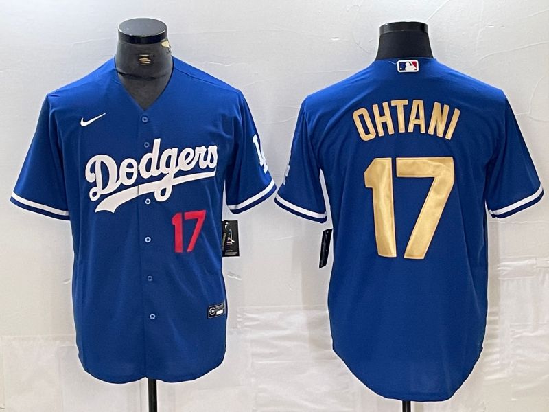 Men Los Angeles Dodgers #17 Ohtani Blue Nike Game MLB Jersey style 14->los angeles dodgers->MLB Jersey
